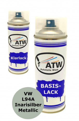 Autolack für VW L94A Inarisilber Metallic+400ml Klarlack Set